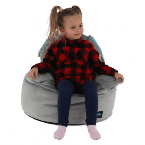 Sedací vak, sivá látka, BABY TYP 2