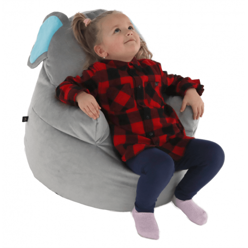 Sedací vak, sivá látka, BABY TYP 2
