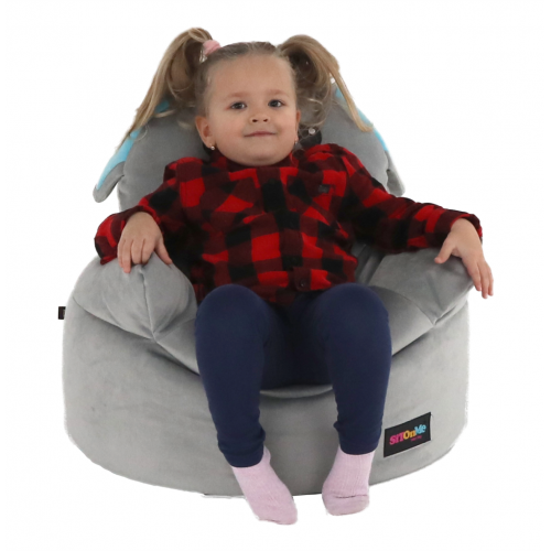 Sedací vak, sivá látka, BABY TYP 2