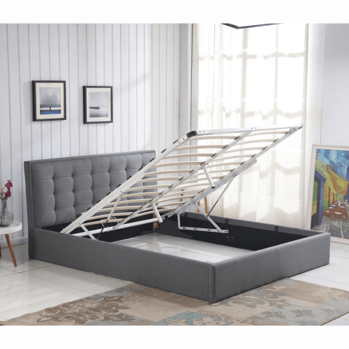 Posteľ, sivá, 160x200, ELSIE