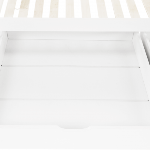 Posteľ s 2 kontajnermi, biela, ELISIA