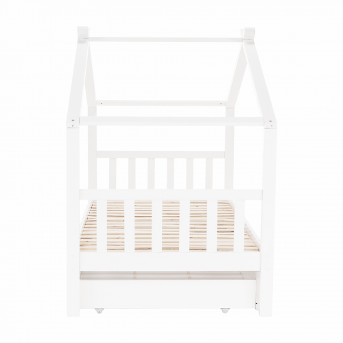 Posteľ s 2 kontajnermi, biela, ELISIA