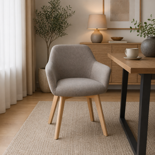 Dizajnové kreslo, hnedá/buk, CLORIN NEW