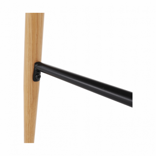 Barový stôl, biela/dub, priemer 60 cm, IMAM