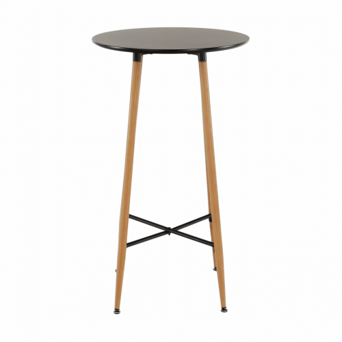 Barový stôl, čierna/dub, priemer 60 cm, IMAM
