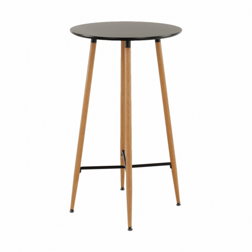 Barový stôl, čierna/dub, priemer 60 cm, IMAM
