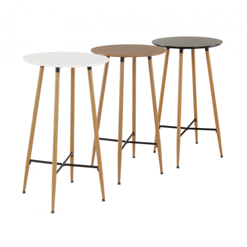 Barový stôl, čierna/dub, priemer 60 cm, IMAM