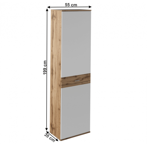 Skrinka na topánky TYP 7, dub wotan/biela, CYRIL