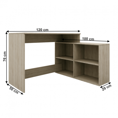 PC stôl, dub sonoma, univerzálny, KORNER 2 NEW