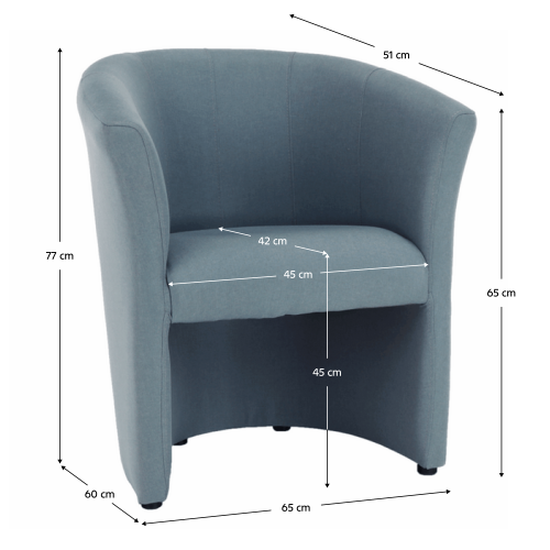 Klubové kreslo, mentolová látka, CUBA