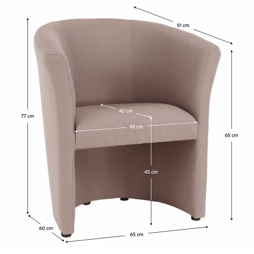 Klubové kreslo, púdrovo ružová látka, CUBA