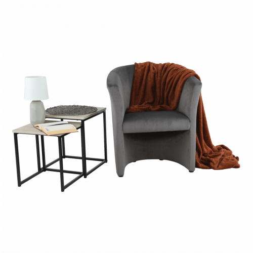 Klubové kreslo, sivá látka, CUBA