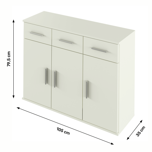 Komoda, biela, RESITA TYP 3