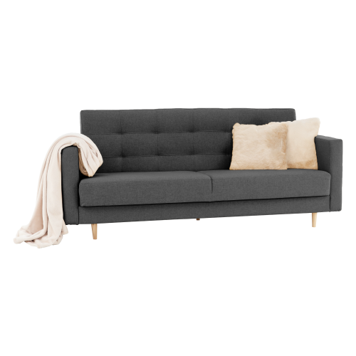 Celočalunený 3-sed, látka tmavosivá, AMEDIA