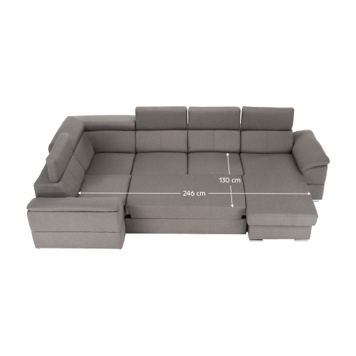 Sedacia súprava, sivohnedá Taupe, pravá, SEGORIA ROH U