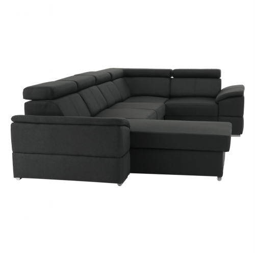 Sedacia súprava, tmavosivá, ľavá, SEGORIA ROH U