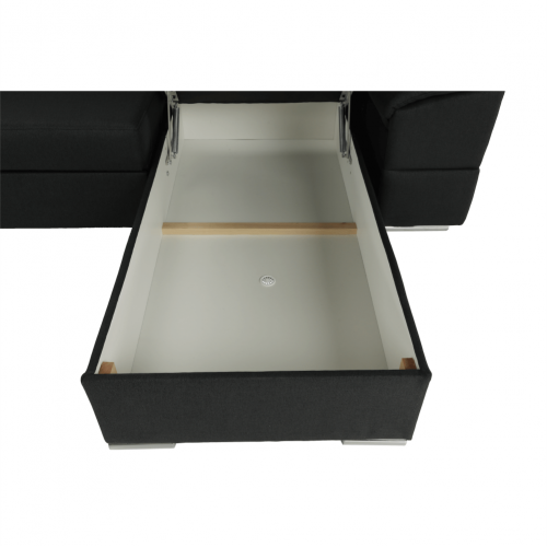 Sedacia súprava, tmavosivá, pravá, SEGORIA ROH U