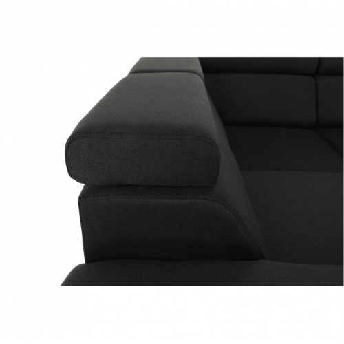 Sedacia súprava, tmavosivá, pravá, SEGORIA ROH U