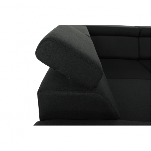 Sedacia súprava, tmavosivá, pravá, SEGORIA ROH U