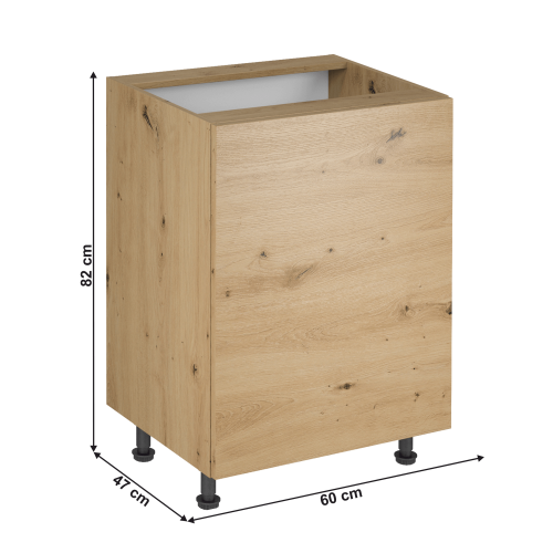 Spodná skrinka, dub artisan, univerzálna, LANGEN D60