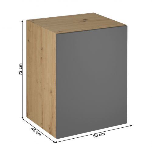 Horná skrinka, dub artisan/sivý mat, univerzálna, LANGEN G60G