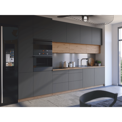 Horná skrinka, dub artisan/sivý mat, LANGEN N40