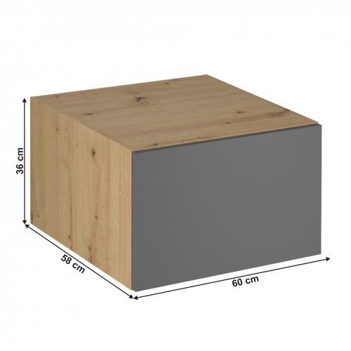Horná skrinka, dub artisan/sivý mat, LANGEN N60