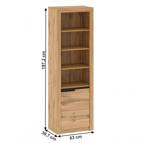 Regál R2, dub wotan, pravá, TORONTA