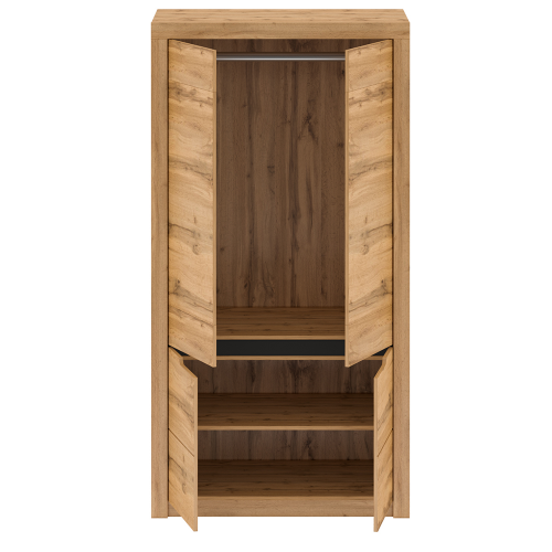 Vešiaková skriňa s policou, dub wotan, TORONTA F