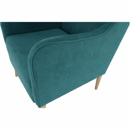 Kreslo ušiak, tyrkysová/buk, BREDLY