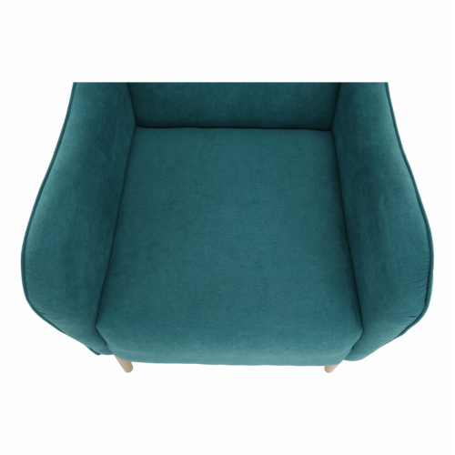 Kreslo ušiak, tyrkysová/buk, BREDLY