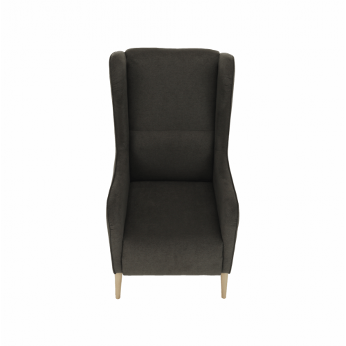 Kreslo ušiak, hnedá/buk, BREDLY