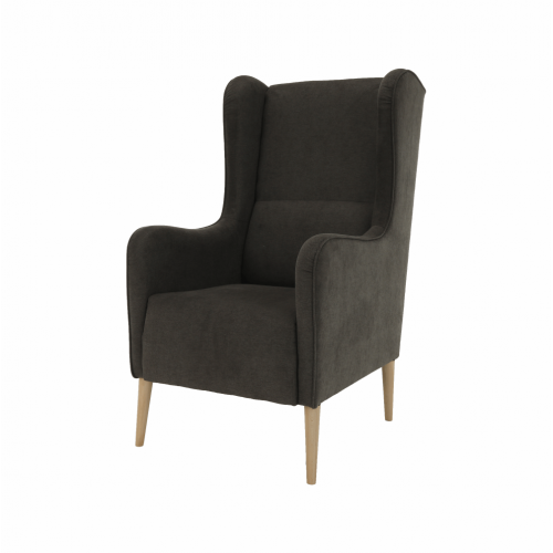 Kreslo ušiak, hnedá/buk, BREDLY