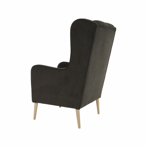 Kreslo ušiak, hnedá/buk, BREDLY