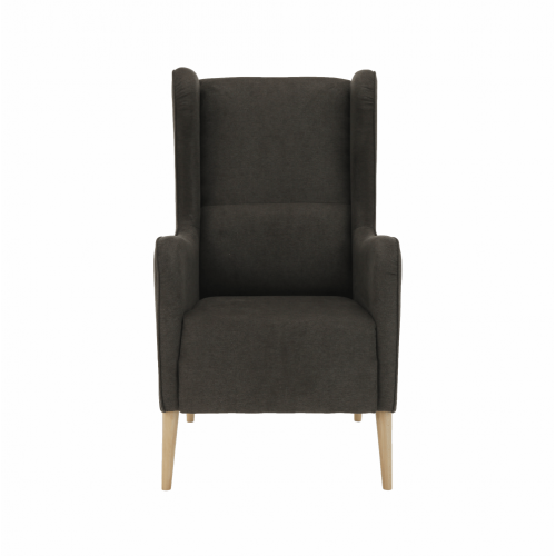 Kreslo ušiak, hnedá/buk, BREDLY