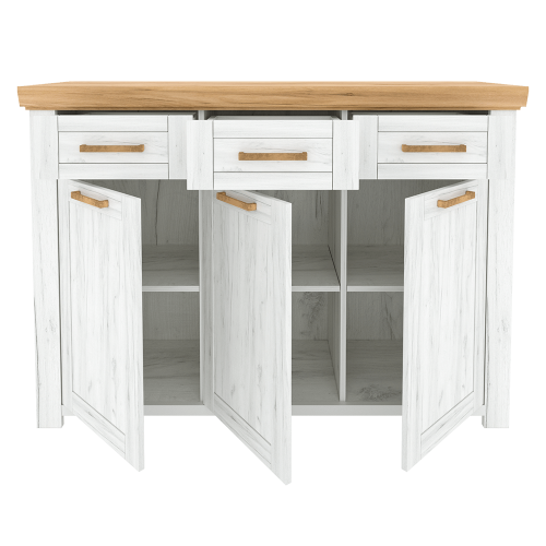 Komoda G, dub craft zlatý/dub craft biely, SUDBURY