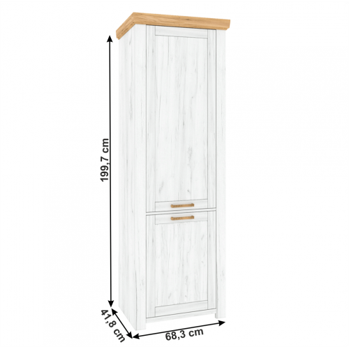 Policová skriňa V, dub craft zlatý/dub craft biely, SUDBURY