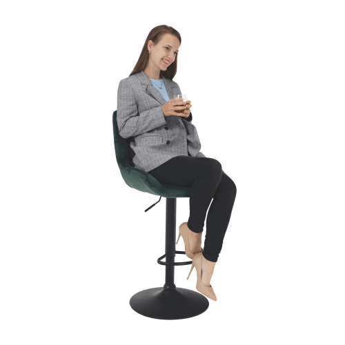 Barová stolička, tmavozelená Velvet látka, CHIRO Barová stolička, tmavozelená Velvet látka, CHIRO