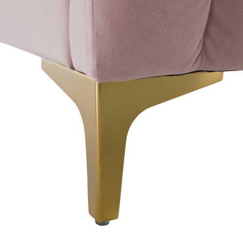 Posteľ, ružová/gold chróm zlatý, 140x200, KAISA