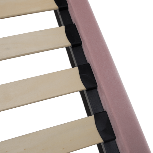 Posteľ, ružová/gold chróm zlatý, 140x200, KAISA