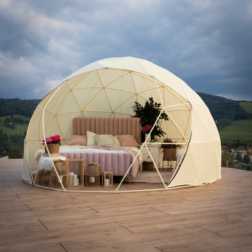 Posteľ, ružová/gold chróm zlatý, 140x200, KAISA