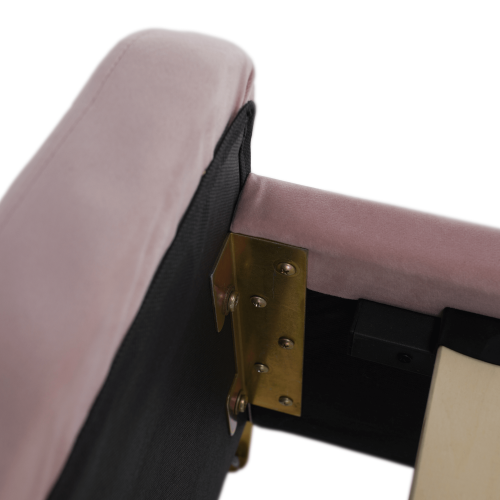 Posteľ, ružová/gold chróm zlatý, 160x200, KAISA