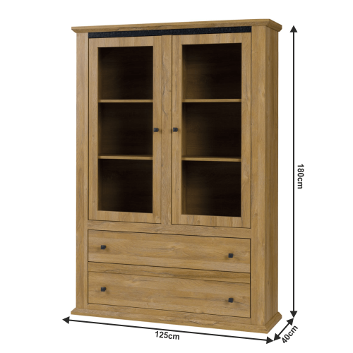 Vitrína MZ5, dub grand, LEON