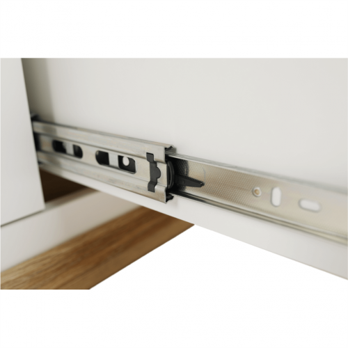 RTV stolík MZ15, biela/dub grand, LEON