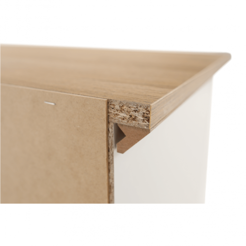 RTV stolík MZ15, biela/dub grand, LEON