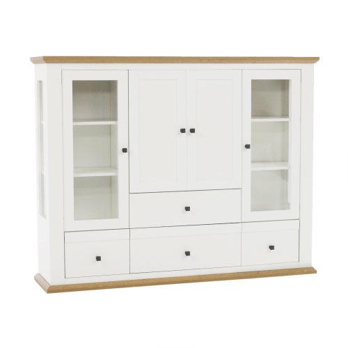 Vitrína MZ6, biela/dub grand, LEON