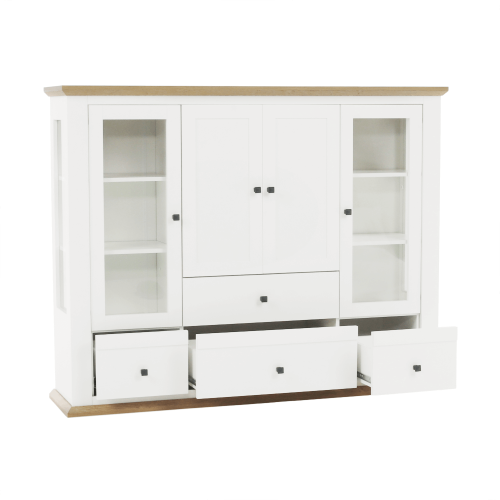 Vitrína MZ6, biela/dub grand, LEON