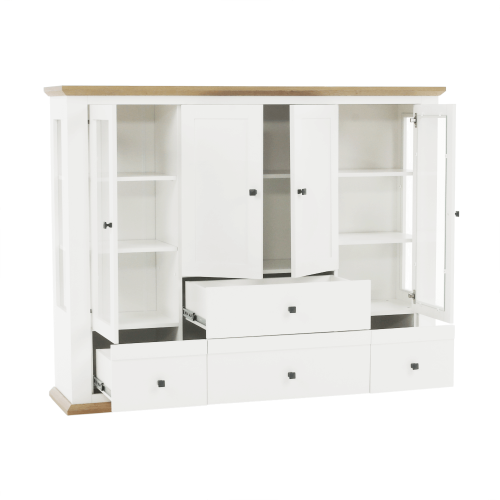 Vitrína MZ6, biela/dub grand, LEON