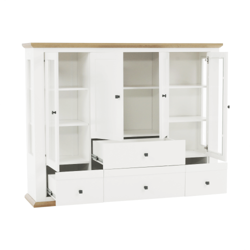 Vitrína MZ6, biela/dub grand, LEON