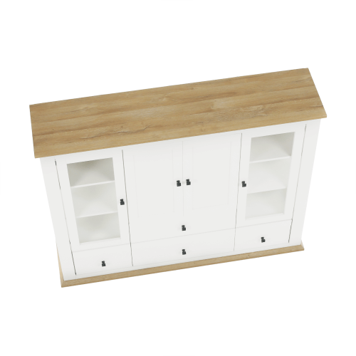 Vitrína MZ6, biela/dub grand, LEON